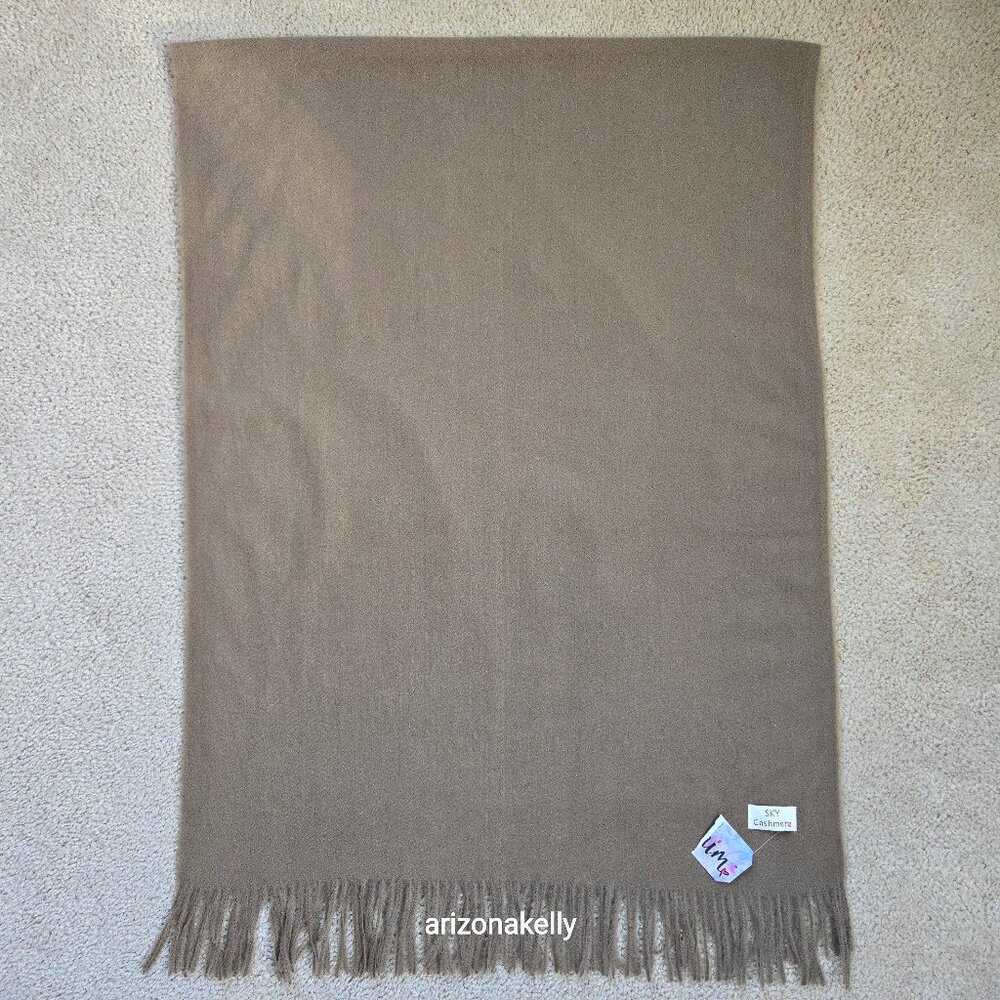 NWT Sky Cashmere Scarf Greenish Brown